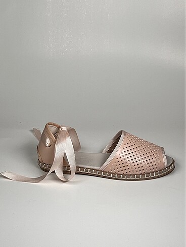 Hakiki deri bilekten bağlama deri espadril kadın ayakkabı - Görsel 8