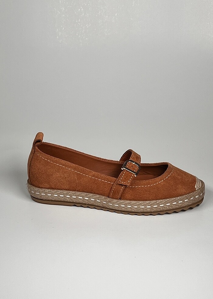 hakiki deri tokalı kadın espadril ayakkabı - Görsel 2