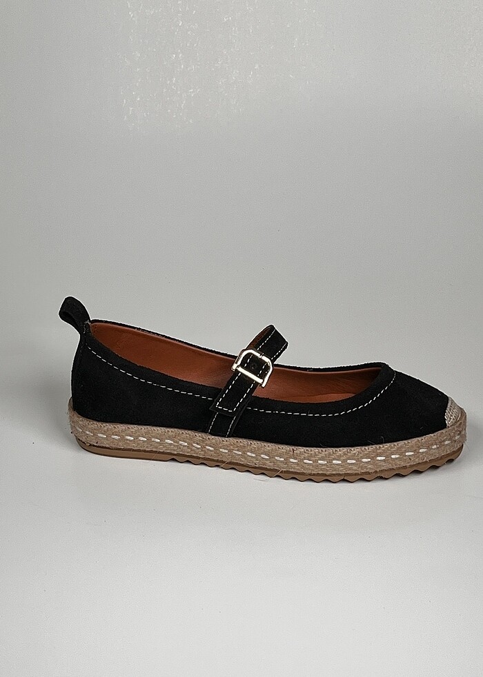 hakiki deri tokalı kadın espadril ayakkabı - Görsel 4