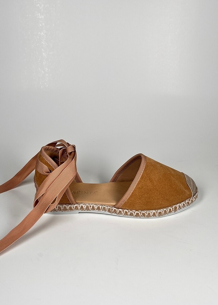 hakiki deri bilekten baplama süet espadril kadın ayakkabı yeni s - Görsel 2