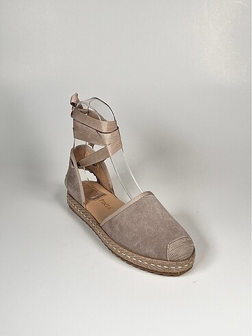 hakiki deri süet bilekten bağlama kadın espadril ayakkabı yeni s - Görsel 6