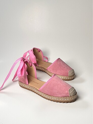 hakiki deri süet bilekten bağlama kadın espadril ayakkabı yeni s - Görsel 7