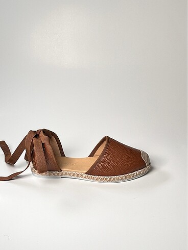 hakiki deri bilekten bağlamalı kadın espadril ayakkabı yeni sezo - Görsel 3