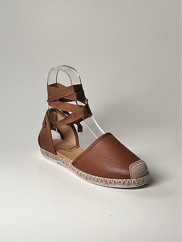 hakiki deri bilekten bağlamalı kadın espadril ayakkabı yeni sezo - Görsel 4