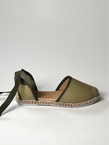 hakiki deri bilekten bağlamalı kadın espadril ayakkabı yeni sezo - Görsel 11