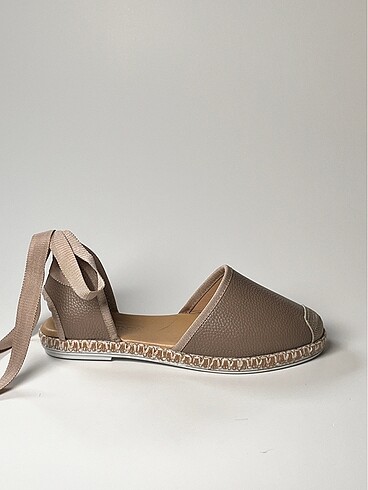 hakiki deri bilekten bağlamalı kadın espadril ayakkabı yeni sezo - Görsel 15