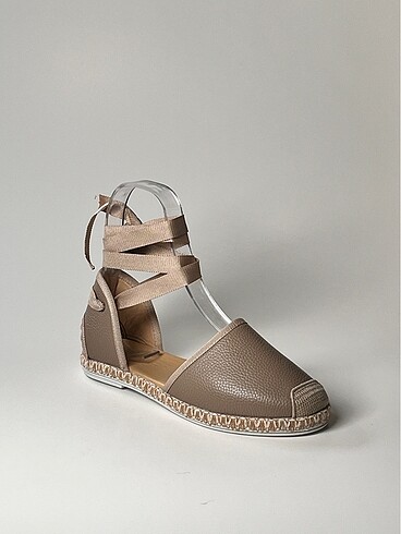 hakiki deri bilekten bağlamalı kadın espadril ayakkabı yeni sezo - Görsel 16