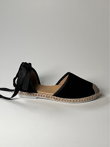 hakiki deri bilekten bağlama süet espadril ayakkabı - Görsel 7