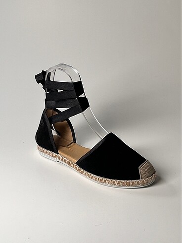 hakiki deri bilekten bağlama süet espadril ayakkabı - Görsel 8