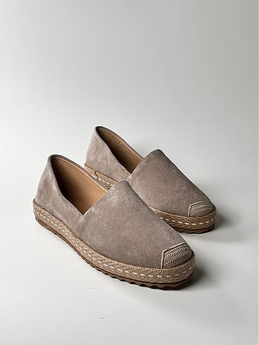 hakiki deri süet kadın espadril ayakkabı - Görsel 10