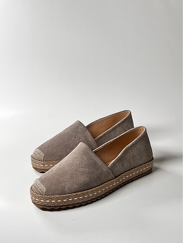 hakiki deri süet kadın espadril ayakkabı - Görsel 11