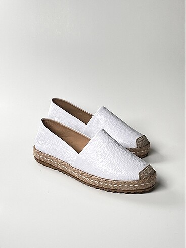 hakiki deri kadın espadril ayakkabı - Görsel 8