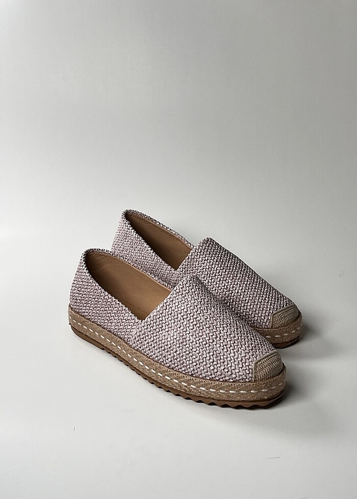hakiki deri hakiki keten espadril kadın ayakkabı - Görsel 4