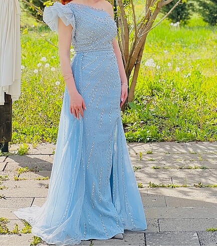 Taşlı abiye elbise