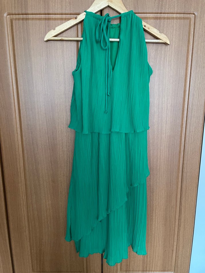 Yeşil Piliseli Bohem Elbise - Görsel 2