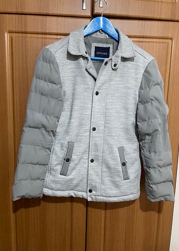 Gri Düğmeli Normcore Erkek Mont