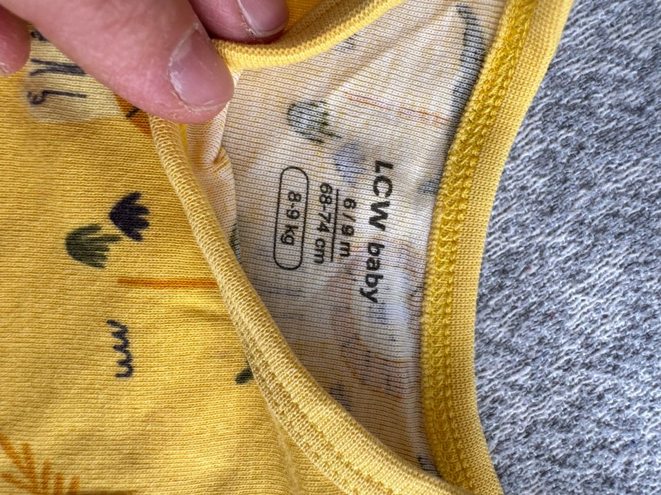 Sarı Desenli Kısa Kollu Bebek Body - Görsel 2