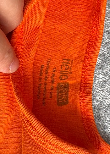 Turuncu Baskılı Kısa Kollu Bebek Body - Görsel 2