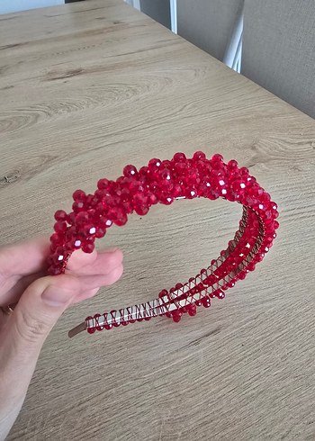 Diğer Kırmızı Boncuklu Abiye Kına Tacı