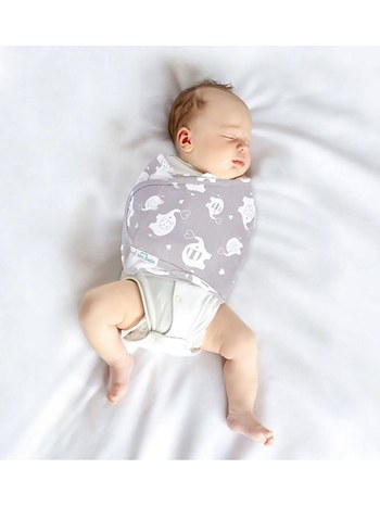 Gri Fil Desenli Bebek Kundak - Görsel 7