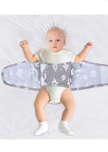 Gri Fil Desenli Bebek Kundak - Görsel 8