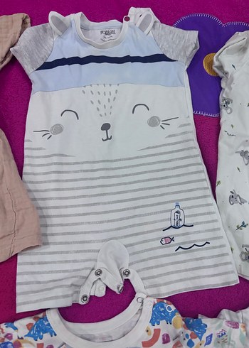 Renkli Pamuklu Bebek Erkek Tulum Seti - Görsel 7