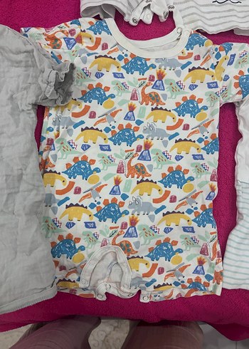 Renkli Pamuklu Bebek Erkek Tulum Seti - Görsel 4