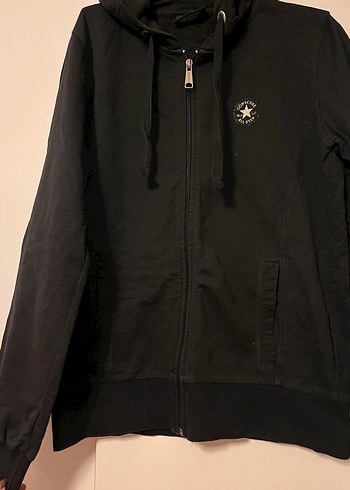 Siyah Kapüşonlu Fermuarlı Kadın Ceket - Görsel 3