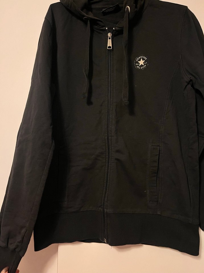 Siyah Kapüşonlu Fermuarlı Kadın Ceket - Görsel 3