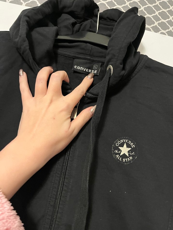 Siyah Kapüşonlu Fermuarlı Kadın Ceket - Görsel 2