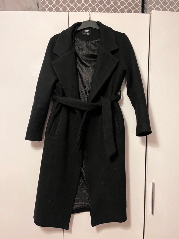 Kemerli Siyah Uzun Kaban - Görsel 3