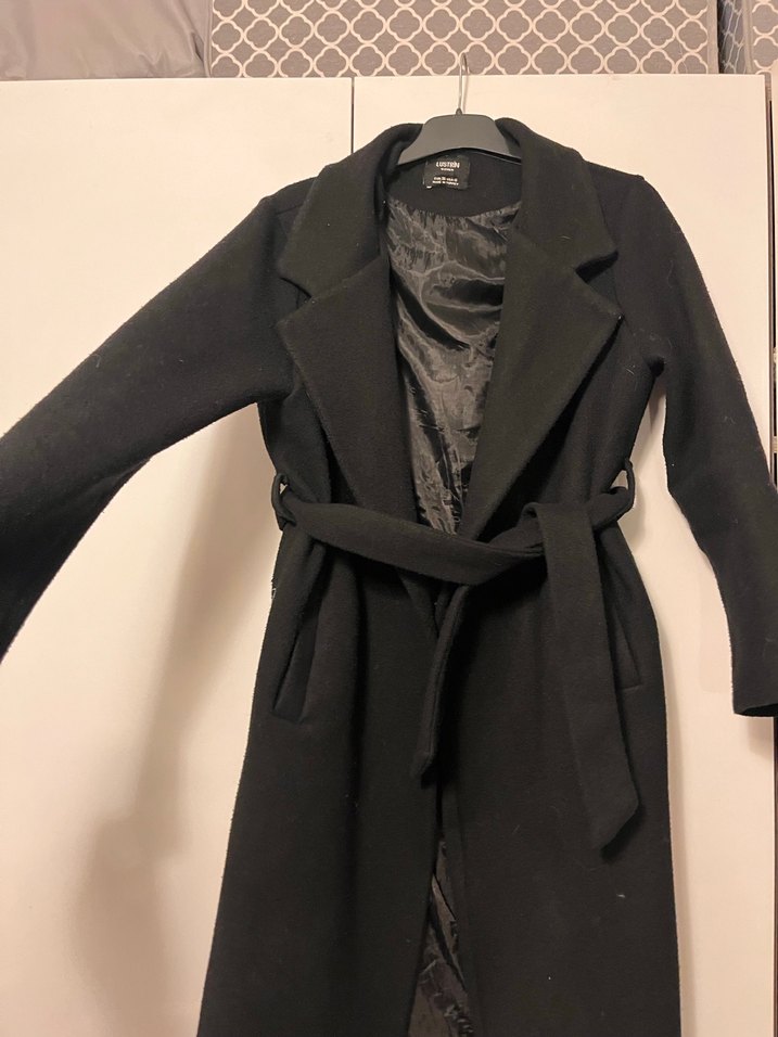 Kemerli Siyah Uzun Kaban - Görsel 2