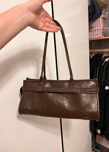 Kahverengi Vintage Kadın Deri Çanta - Görsel 3