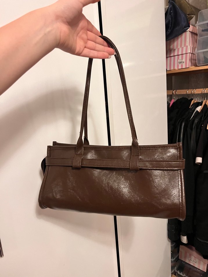 Kahverengi Vintage Kadın Deri Çanta - Görsel 3