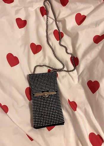 Taş İşlemeli Siyah Kadın Portföy Çanta - Görsel 2