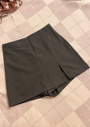 Zara Gri Mini şort Etek
