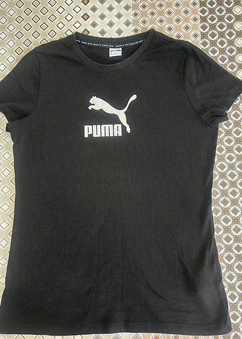 Puma Siyah Bisiklet Yaka Bayan Tisort