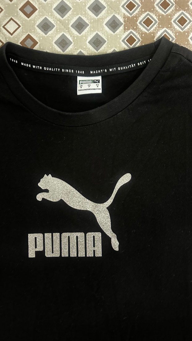 Puma Siyah Bisiklet Yaka bayan Tişört — görsel 2/2