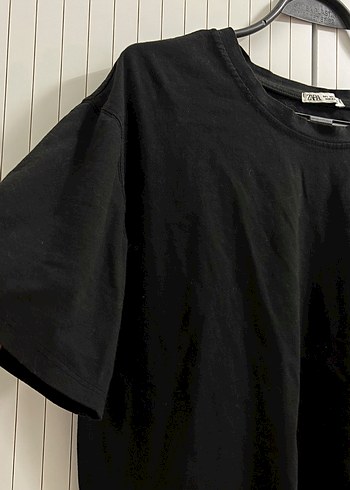 Zara Siyah Bisiklet Yaka Basic Tisort