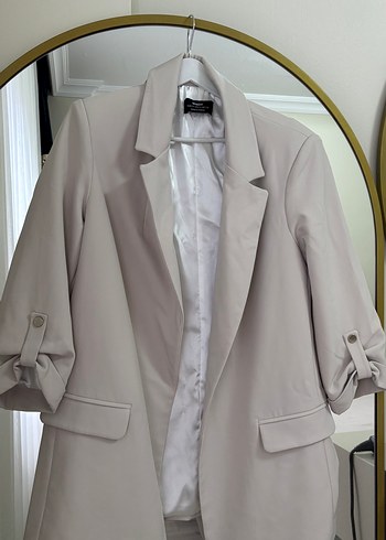 Zara Bej Uzun Blazer Ceket