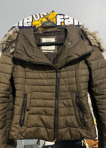 Kürk Detaylı Haki Kadın Mont - Görsel 2