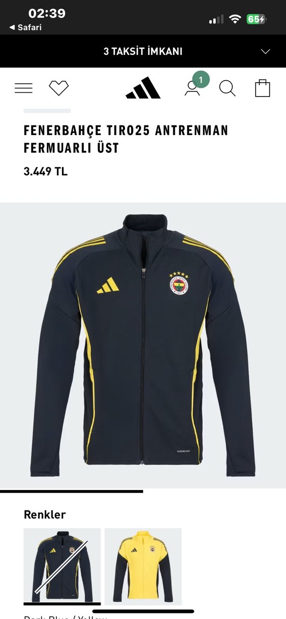 Fenerbahçe Tiro25 Fermuarlı Antrenman Üstü - Görsel 2