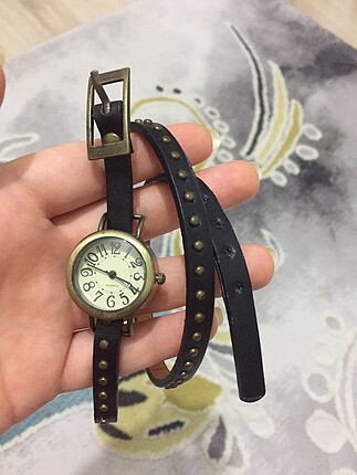 Bağlamalı Siyah Vintage Saat American Retro Saat %20 İndirimli - Gardrops