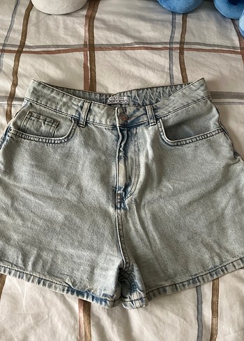 Defacto Acik Mavi Yuksek Bel Denim Sort