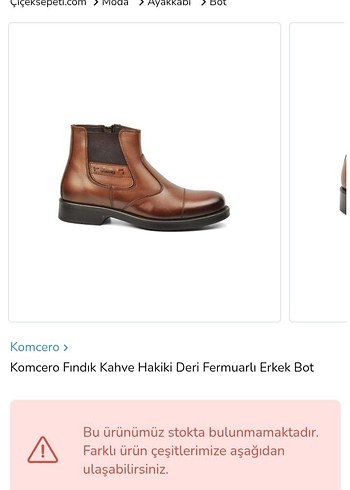 Derimod Komcero Hakiki Deri Kahverengi Bagcikli Erkek Bot