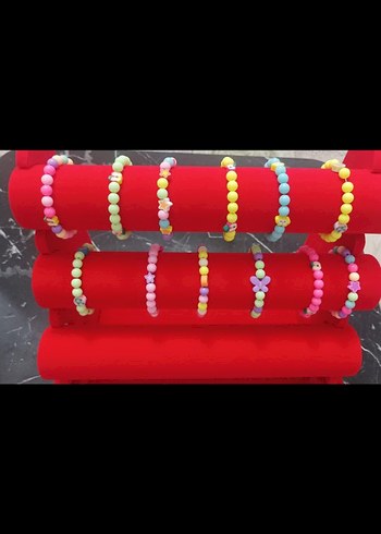 Renkli Boncuklu Tie-Dye cocuk Bileklik