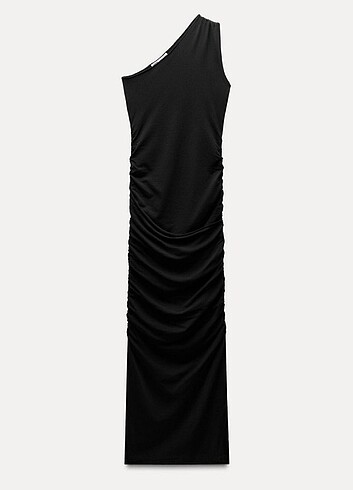 Zara drape detaylı midi elbise