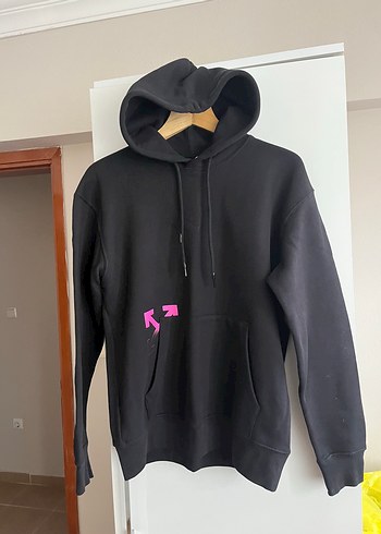 Off-White Siyah Kapusonlu Off White Spor Sweatshirt