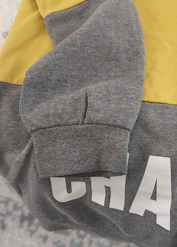 erkek Çocuk Sarı Gri Kısa Kollu Sweatshirt - Görsel 2