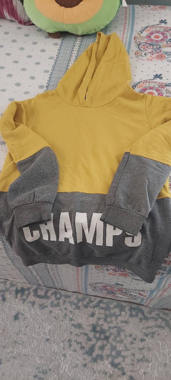 erkek Çocuk Sarı Gri Kısa Kollu Sweatshirt - Görsel 3